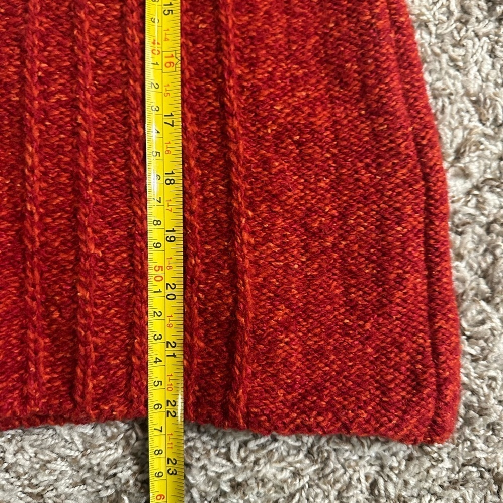 A338 Irelands Eye Irish Wool Silk Cable Knit TurtleNeck Sweater Bell Sleeve Sz S - Picture 6 of 6